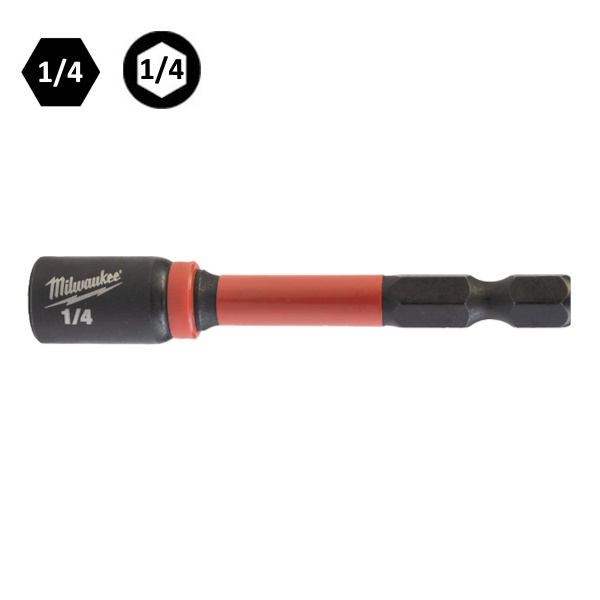 Milwaukee Bussola Magnetica Portainserti Bits 1/4"M X 1/4F X 65 MM - MILWAUKEE